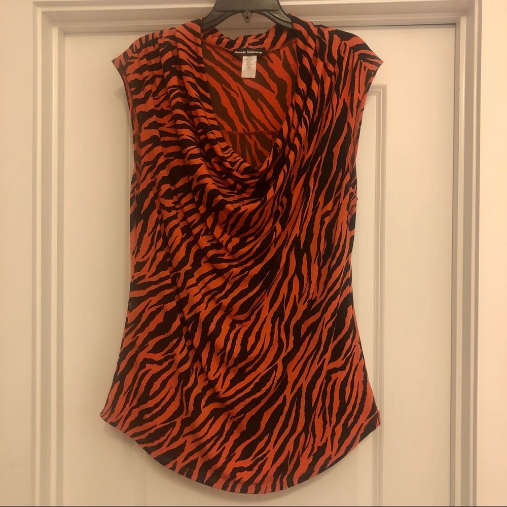 Tiger striped sleeveless top